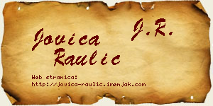 Jovica Raulić vizit kartica